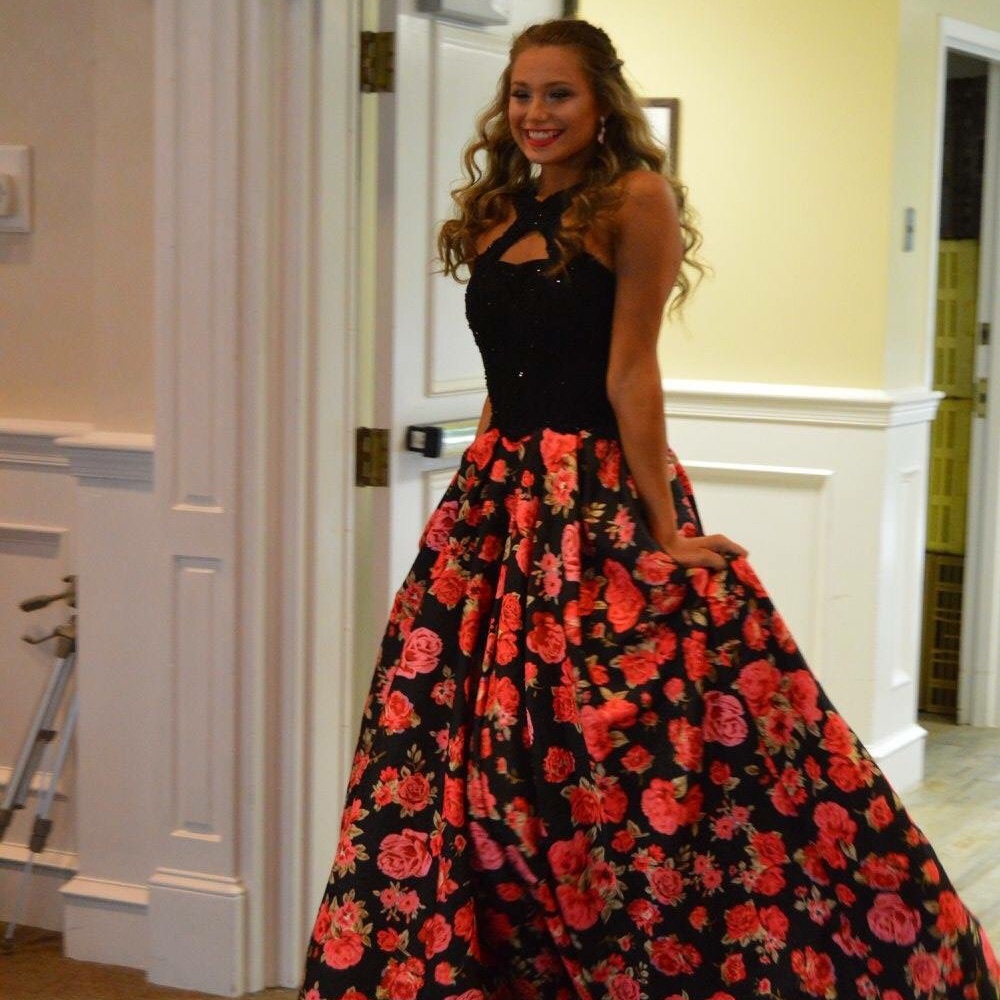 Floral Prom Dress /Sweet Sixteen Dress